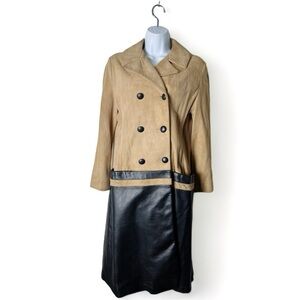 Lady California by CA Sportswear Co. - Vintage Black & Tan Leather Coat - Sz. 10